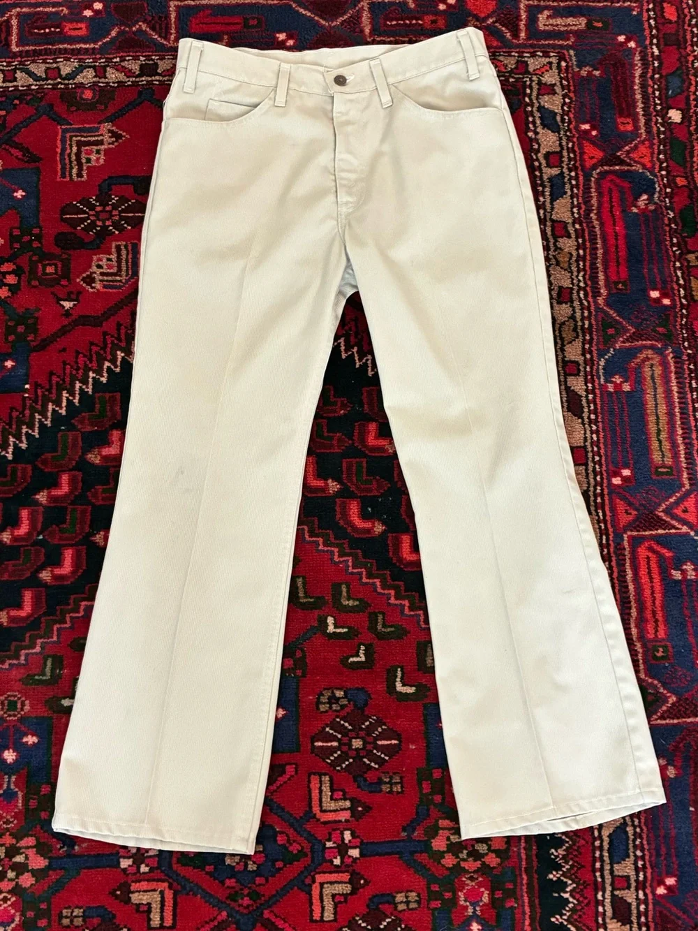 Vintage 70s Levi’s Sta-Prest Corduroy Khaki Kick Flare Pants